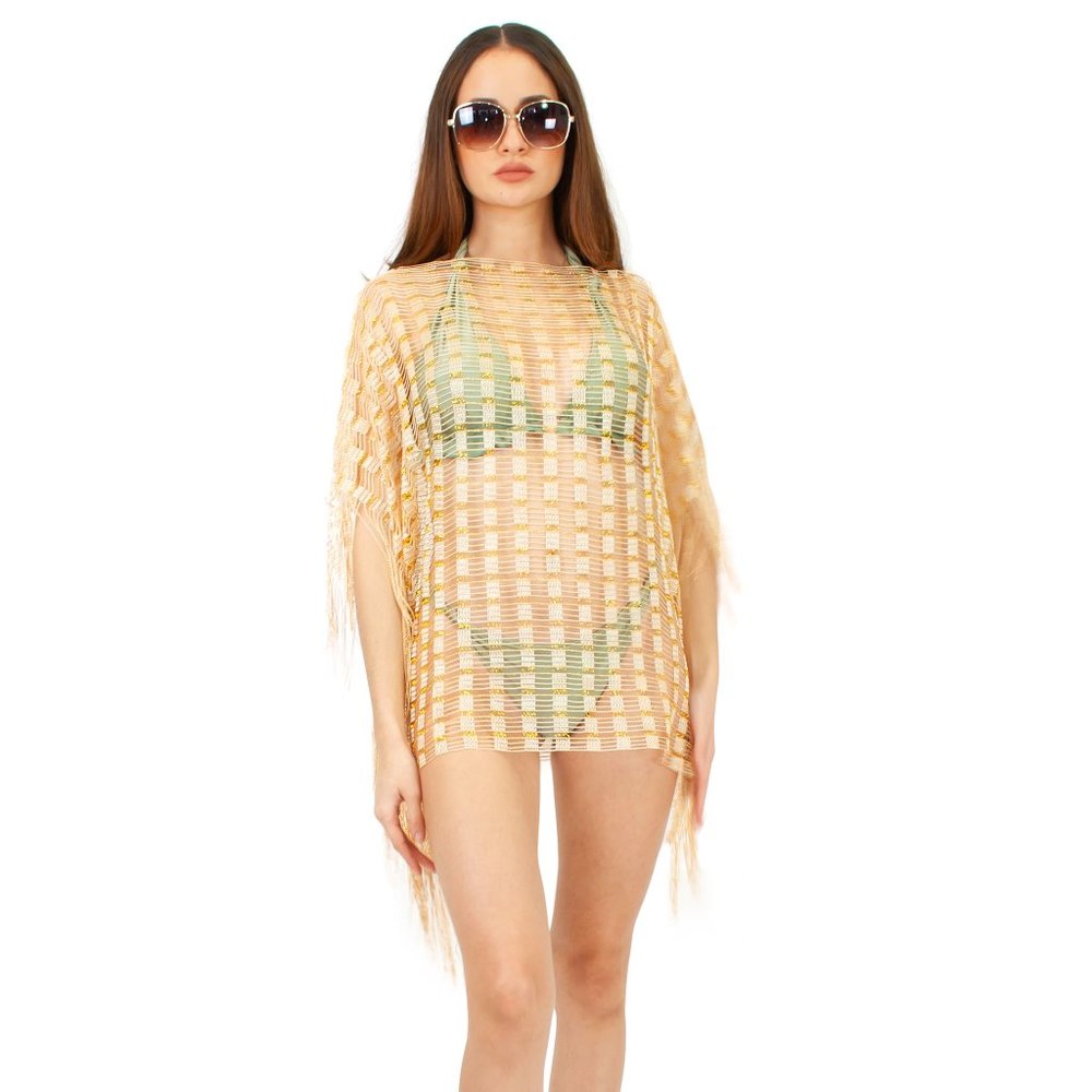 Golden Cover up, Summer Cover up, Beach cover up,